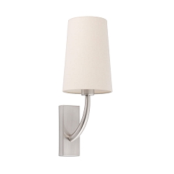 Wandleuchte REM E27, IP20, nickel matt, beige