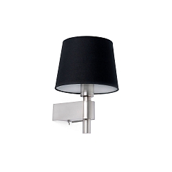 Wandleuchte ROOM E27, IP20, nickel satiniert, schwarz