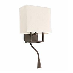 Wandleuchte VESPER E14, IP20 mit LED-Leser, 93lm, beige