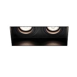 Deckeneinbauleuchte HYDE SQ 2xGU10, IP20 ohne Rahmen, quadratisch, schwenkbar, schwarz matt