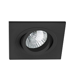 Deckeneinbauleuchte RADON SQ GU10, IP20, schwenkbar, schwarz matt