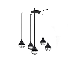 Pendelleuchte CLAIRE 5-flammig E27, IP20, schwarz