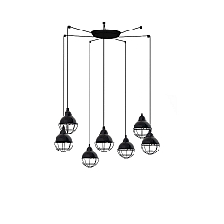 Pendelleuchte CLAIRE 7-flammig E27, IP20, schwarz