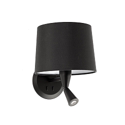 Wandleuchte CONGA E27, IP20, mit Leser 3W, 3000K, 280lm, schwarz