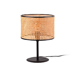 Tischleuchte MAMBO E27, IP20, schwarz, rattan