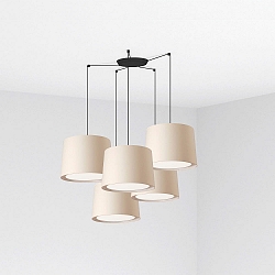 Pendelleuchte CONGA 5-flammig, 5xE27, IP20, schwarz, beige