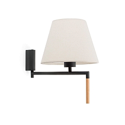 Wandleuchte RON E27, IP20, dunkelgrau, beige