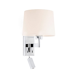 Wandleuchte ARTIS 1xE27, IP20, + LED-Spot 1W, 3000K, 140lm, chrom, beige