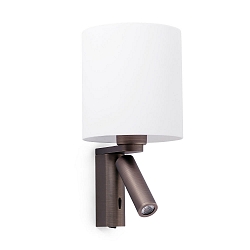 Wandleuchte ROB SHADE E27, IP20, + LED-Leseger�t, bronze