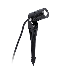 Outdoor LED Strahler BALDER, mit Pfahl, 3W, 3000K, IP67, schwarz matt