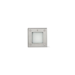 Outdoor LED Boden-Einbauleuchte 18 SQ, IP67 IK08, quadratisch, 9.5 x 9.5cm, 100-240V AC, 3W 3000K 160lm, Edelstahl / PC opal