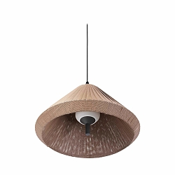Outdoor Pendelleuchte SAIGON OUT � 67cm, E27, IP44, Schirm Textil, grau, braun