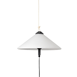 Outdoor Pendelleuchte SAIGON OUT R55, E27, IP44, tragbar, Lochkappenschirm grau, wei� matt