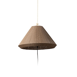 Outdoor Pendelleuchte SAIGON OUT T70, E27, IP44, tragbar, Lochkappenschirm grau, braun