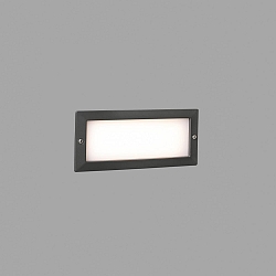Outdoor LED Wand-Einbauleuchte STRIPE-2, IP54 IK07, mit Diffusor, 100-240V AC, 5W 3000K 89lm