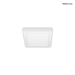 LED Downlight, square, 18W, 3000K, 1500lm, IP20, opal, DALI dimmable, white