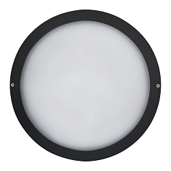 LED Au�enwandleuchte �27cm, IP65, 12W, 4000K, 1500lm, rund, Abdeckung opal, schwarz