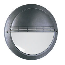 LED Au�enwandleuchte �27cm, IP65, 12W, 3000K, 1400lm, mit Gitter, rund, Abdeckung opal, anthrazit