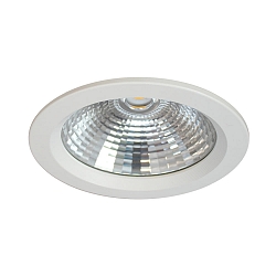 LED Einbau-Downlight, IP44 IK07, rund, �19.6cm, max. 700mA (exkl. BG), dimmbar, wei� / Glas klar, 24W 5000K 3100lm 30�