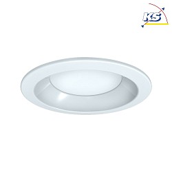 LED Recessed Downlight, round, 8W, 3000K, 800lm, IP44, opal, DALI dimmable, white