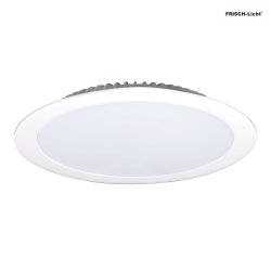 LED Recessed Downlight, 48W, 3000K, 4000lm, IP44, DALI dimmable, very flat, white
