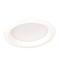 Outdoor LED Einbau-Downlight, IP65 IK08, rund, � 23cm, r�ckversetzt, 17/24/30W 4000K 1400-2600lm 95�, Multipower, opal, wei�