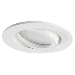 LED Einbau-Downlight, IP20, rund, � 8.4cm, GU10 (inkl.), 30� schwenkbar, 5W 3000K 500lm 45�, aluminium geb�rstet