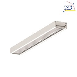 LED Light strip Surfaced /Pendant grid luminaire, 56W, 3000K, 7300lm, IP20, direct, UGR < 19, DALI dimmable, white