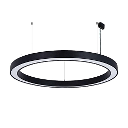 pendant luminaire � 133.5CM CCT Switch, direct, UGR < 19, multipower, ring shape IP40, black 