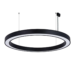 pendant luminaire � 150CM CCT Switch, direct, UGR < 19, multipower, ring shape IP40, black 