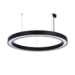 pendant luminaire � 115.5CM CCT Switch, direct / indirect, UGR < 19, multipower, ring shape IP40, black dimmable
