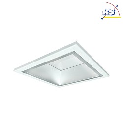 LED Recessed Downlight, 10W, 3000K, 1000lm, square, IP21, opal, white
