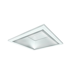 LED Recessed Downlight, 19W, 3000K, 1900lm, square, IP21, opal, white