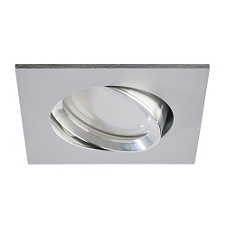 LED Einbau-Downlight, IP20, eckig, 8.3 x 8.3cm, GU10 (inkl.), 30� schwenkbar, 7W 3000K 600lm 45�, aluminium geb�rstet