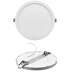 LED Einbau-Sanierungs-Downlight, IP40, rund, opal, DALI dimmbar, wei�, � 20.5cm, 18W 3000K 1500lm