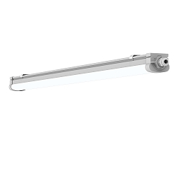 LED Feuchtraum-Wannenleuchte, IP66 IK08, Schnellmontage, durchverdrahtet, schaltbar, grau, 120cm, 36W 4000K 5000lm
