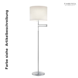 Knapstein Floor lamp 912, shade chintz white, brass matt