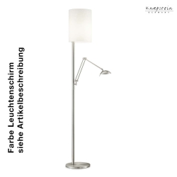 Knapstein LED Floor lamp 952, nickel matt, shade chintz dark taupe
