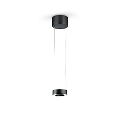 LED Pendelleuchte ZERA-1, 1-flammig, 2x 12W, 2200-3000K, 2548lm, IP20, dimmbar, Prismenabdeckung, schwarz