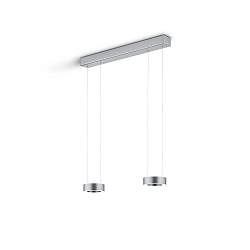 LED Pendelleuchte ZERA-2, 2-flammig, 4x 12W, 2200-3000K, 5096lm, IP20, dimmbar, Acrylabdeckung wei�, mattnickel