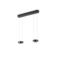 LED Pendelleuchte ZERA-2, 2-flammig, 4x 12W, 2200-3000K, 5096lm, IP20, dimmbar, Acrylabdeckung wei�, schwarz