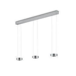LED Pendelleuchte ZERA-3, 3-flammig, 6x 12W, 2200-3000K, 7644lm, IP20, dimmbar, Acrylabdeckung wei�, mattnickel