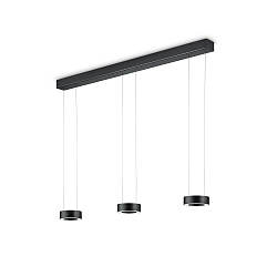 LED Pendelleuchte ZERA-3, 3-flammig, 6x 12W, 2200-3000K, 7644lm, IP20, dimmbar, Acrylabdeckung wei�, schwarz
