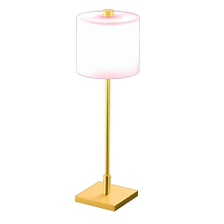 Knapstein LED Table lamp 586, glass opal matt white, brass matt