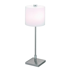 Knapstein LED Table lamp 586, glass opal matt white, nickel matt/chrome