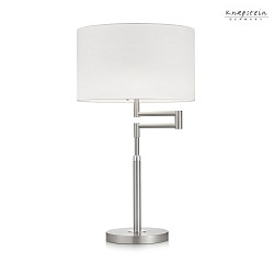 table lamp LILO-T cylindrical E27 IP20, chrome, nickel matt, white