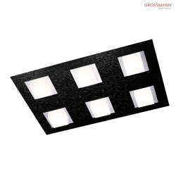 LED Deckenleuchte BASIC, 6-flammig, 3270lm, 28,2W, 2700K, schwarz, dimmbar  