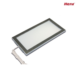 Flat LED under-cabinet luminaire LED SKY, IP20, 24V DC, 21x11cm, incl. 250cm cable with LED24-plug, 6W 3000K 390lm 110, inox