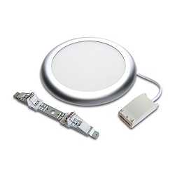 Ein-/ Anbaustrahler mit Fl�chenlicht FR 65/205-LED, IP20, 230V, rund, � 23cm, 18W 3000K 1170lm 115�, Chrom matt