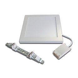 Ein-/ Anbaustrahler mit Fl�chenlicht FQ 65/205-LED, IP20, 230V, eckig, 23 x 23cm, 18W 3000K 1170lm 115�, Chrom matt